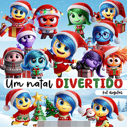 Kit Digital Divertidamente Natal 3d em Png  