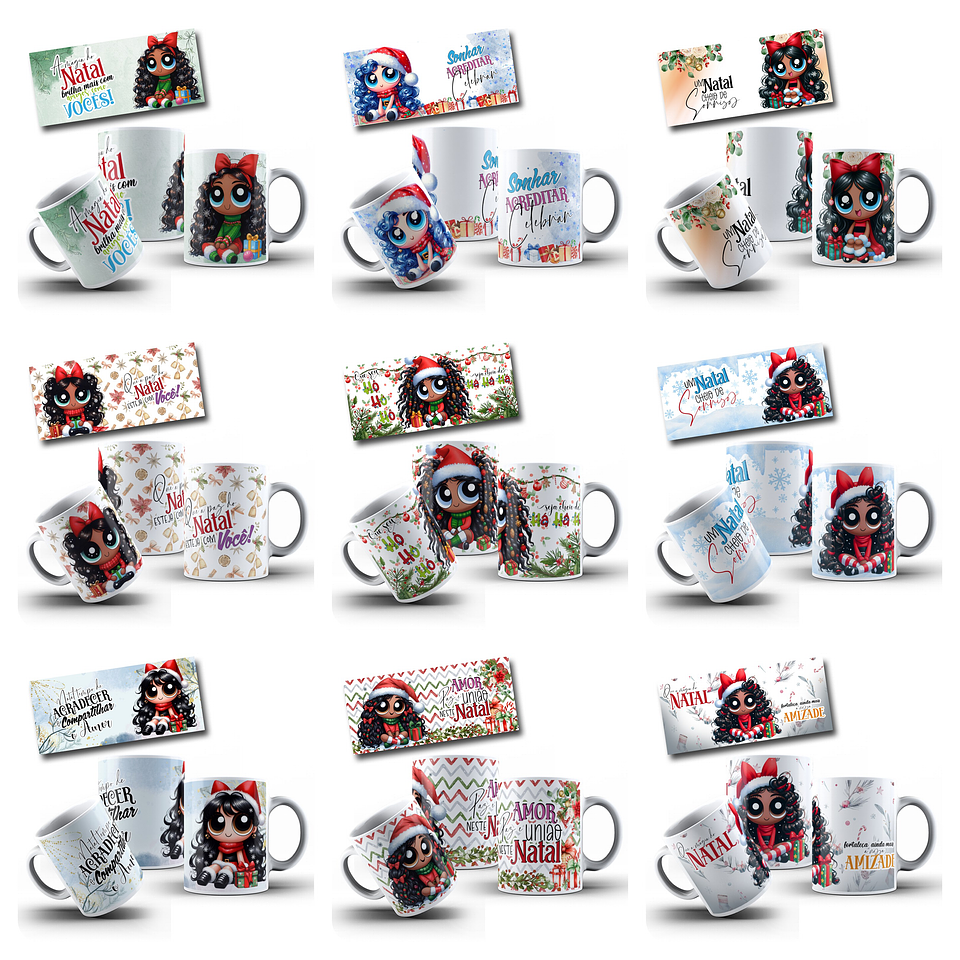 60 Artes Caneca Doçuras Menina Natal Arquivo em Jpg 2