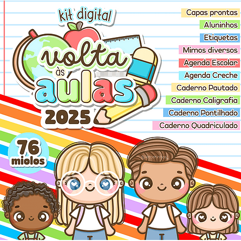 Kit Digital Volta as Aulas + Mimos em Png 