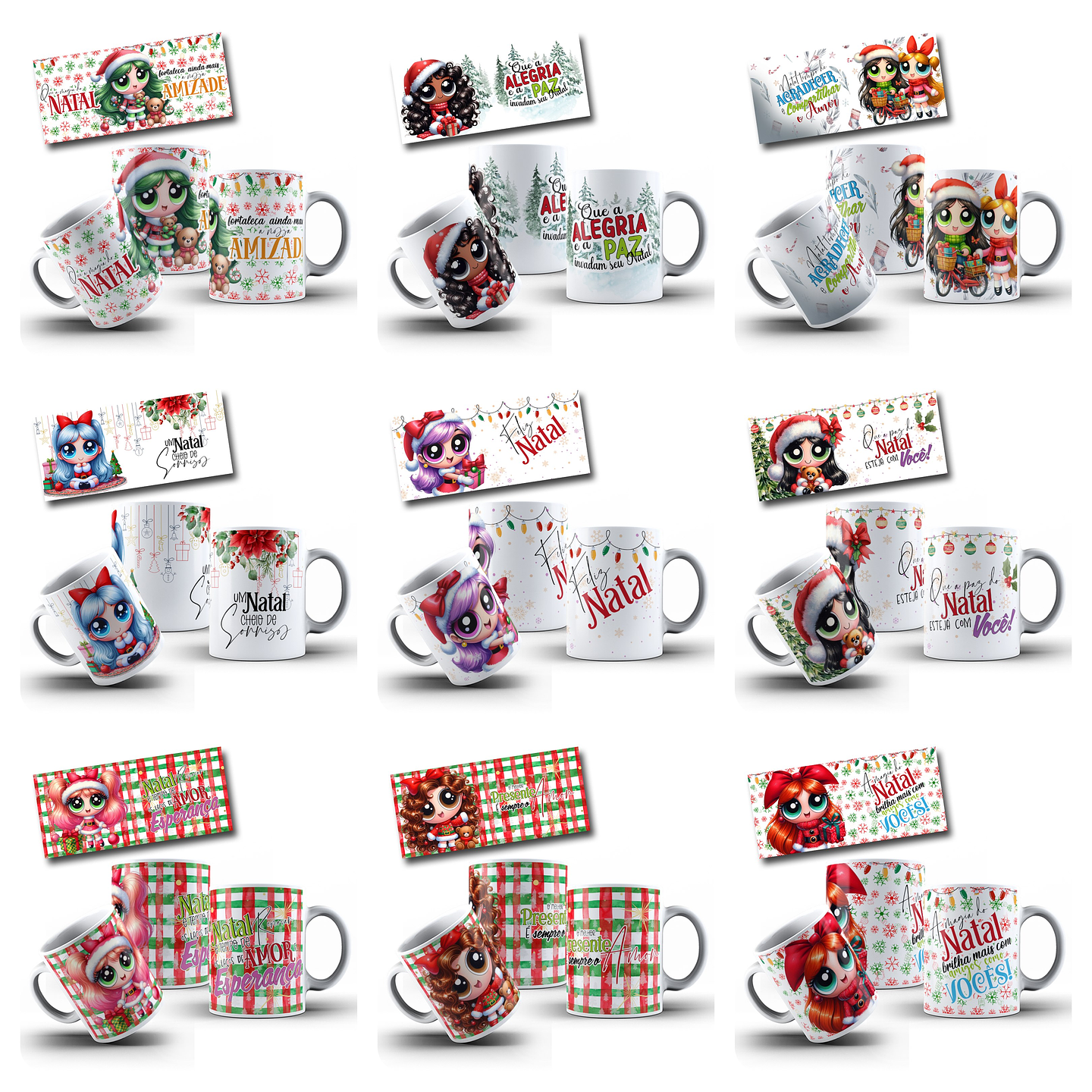 60 Artes Caneca Doçuras Menina Natal Arquivo em Jpg 3