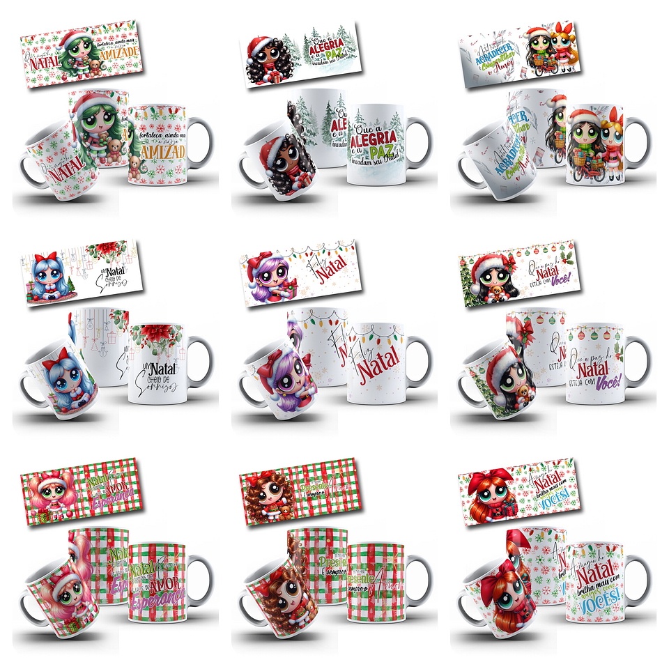 60 Artes Caneca Doçuras Menina Natal Arquivo em Jpg 3