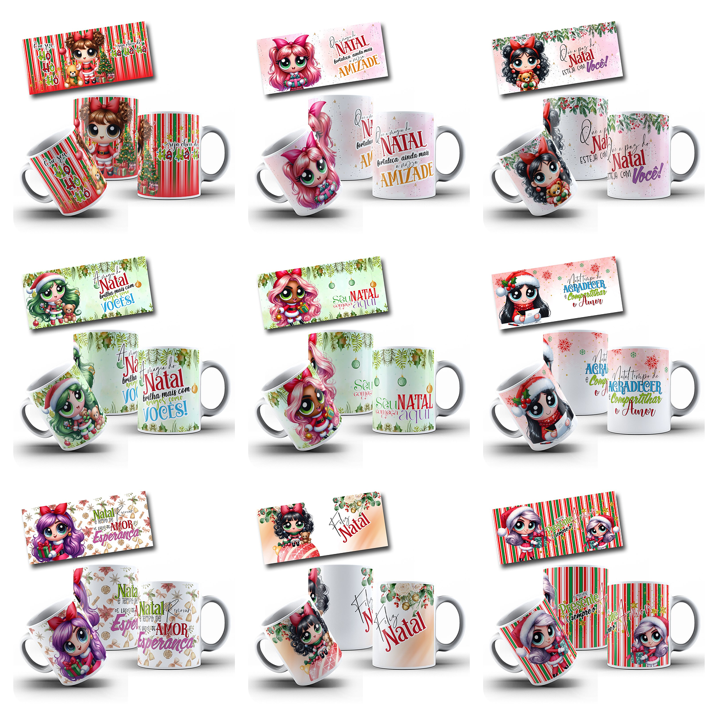 60 Artes Caneca Doçuras Menina Natal Arquivo em Jpg 4