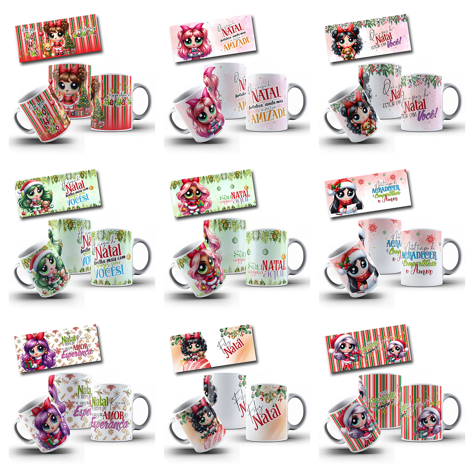 60 Artes Caneca Doçuras Menina Natal Arquivo em Jpg 4