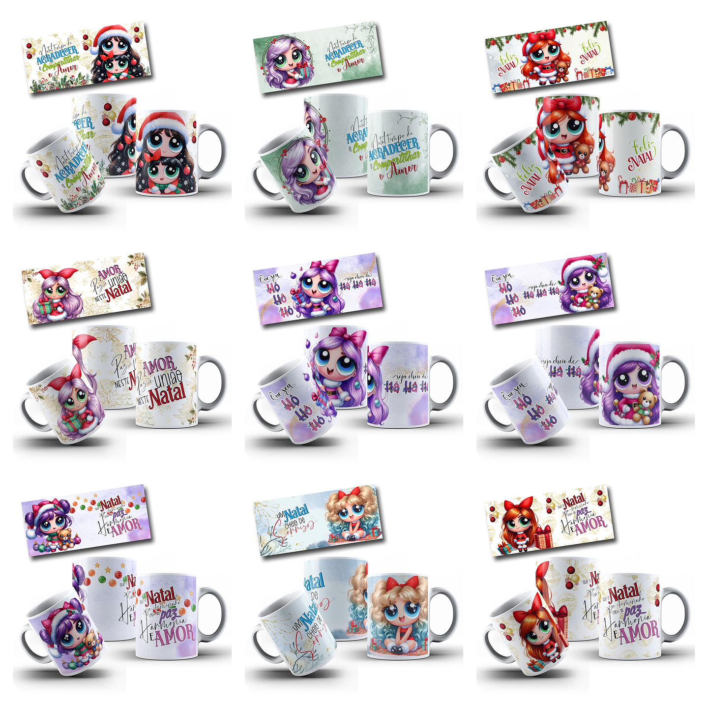 60 Artes Caneca Doçuras Menina Natal Arquivo em Jpg 5