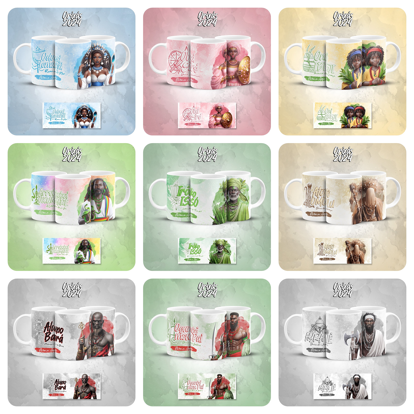 44 Artes Caneca Orixás Santinhos Umbanda Arquivo em Jpg 9