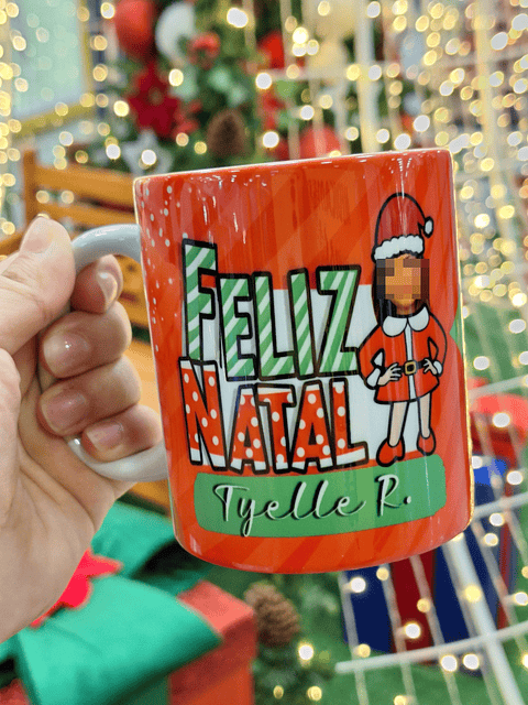 Artes Caneca Rostinho divertido Natal Natalino Arquivo em Png