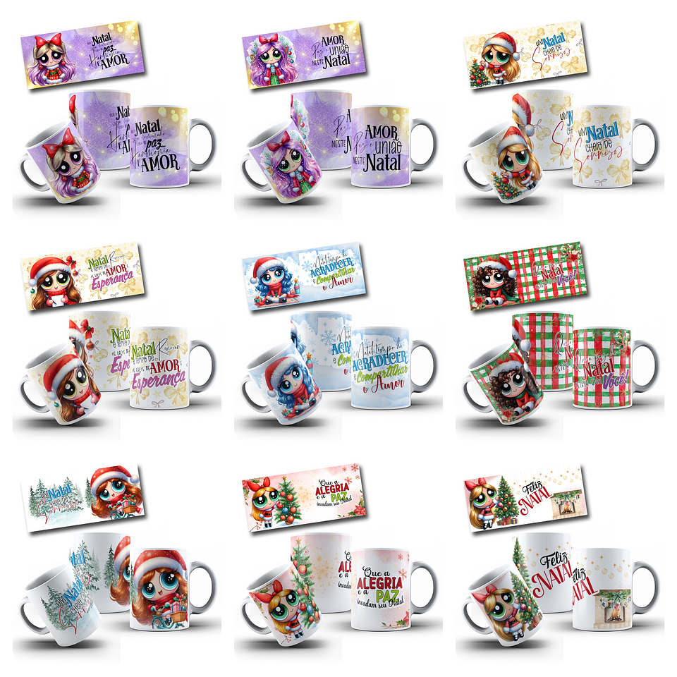 60 Artes Caneca Doçuras Menina Natal Arquivo em Jpg 7