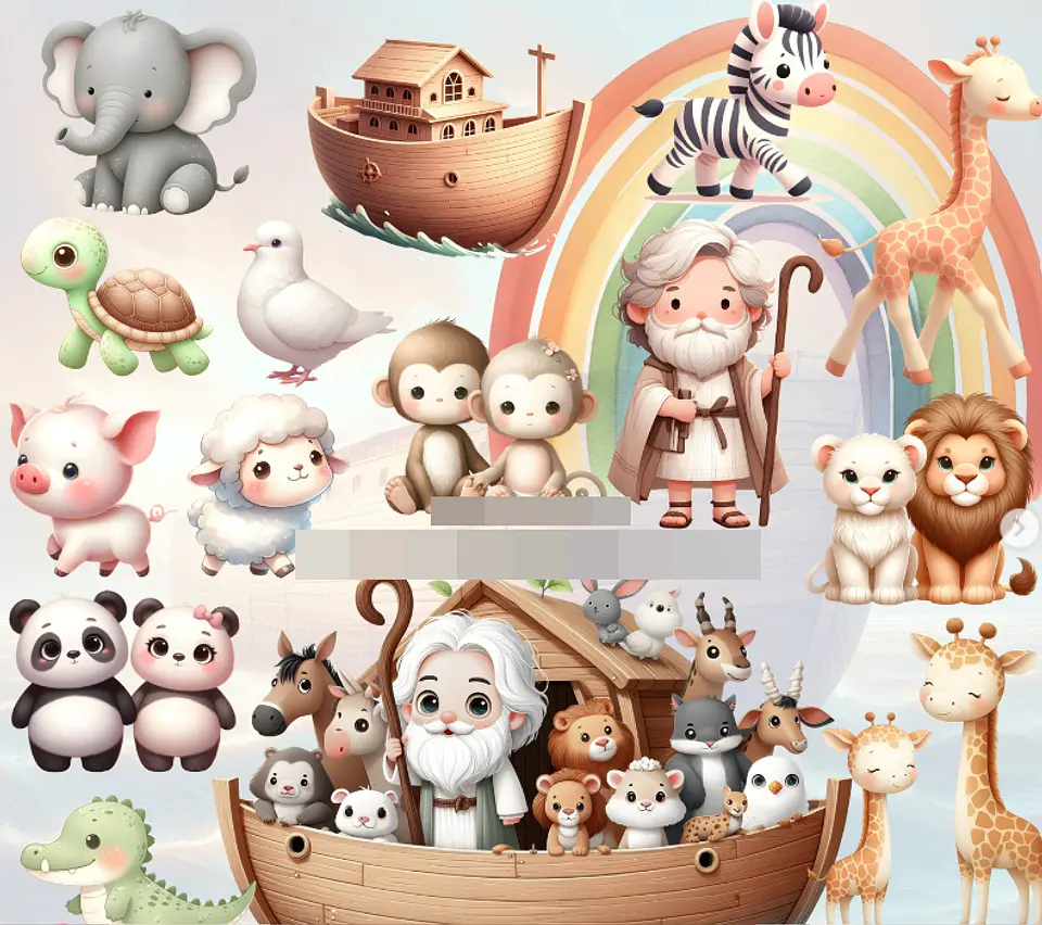 Kit Digital Arca de Noé em Png 1