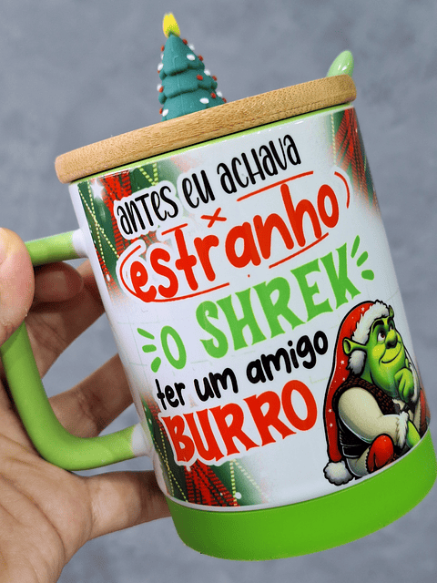 Artes Caneca Shuerk antes eu achava estranho o shuerk ter um amigo burro Natal Natalino Arquivo em Png 
