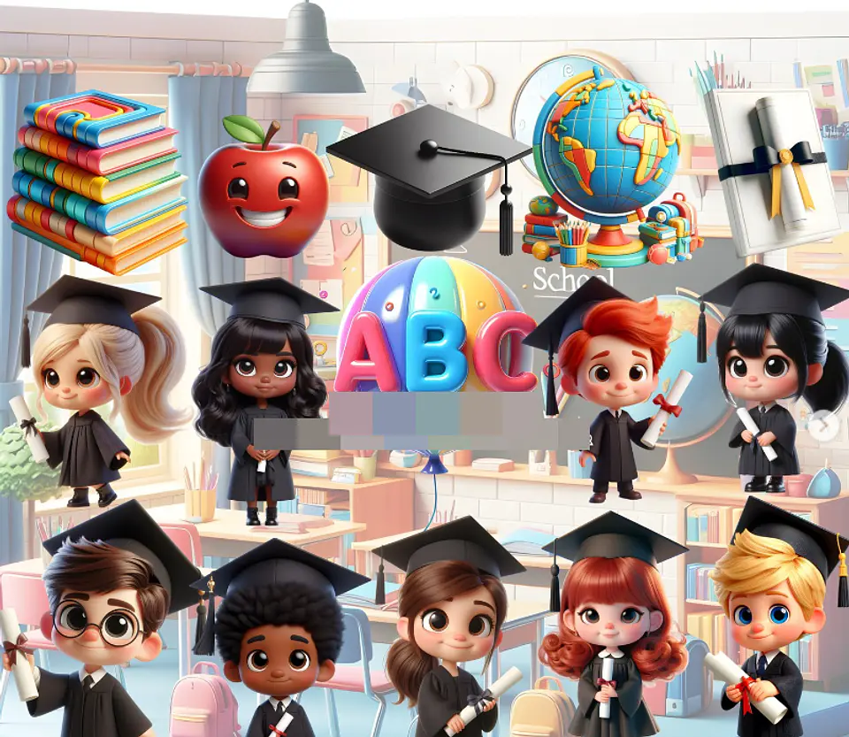 Kit Digital Formatura Escola ABC em Png  1