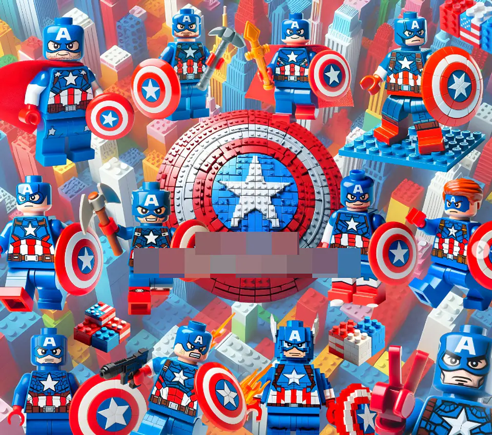 Kit Digital Lego Capitão América em Png  1