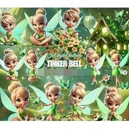 Kit Digital Sininho Tinker Bell Aquarela em Png 