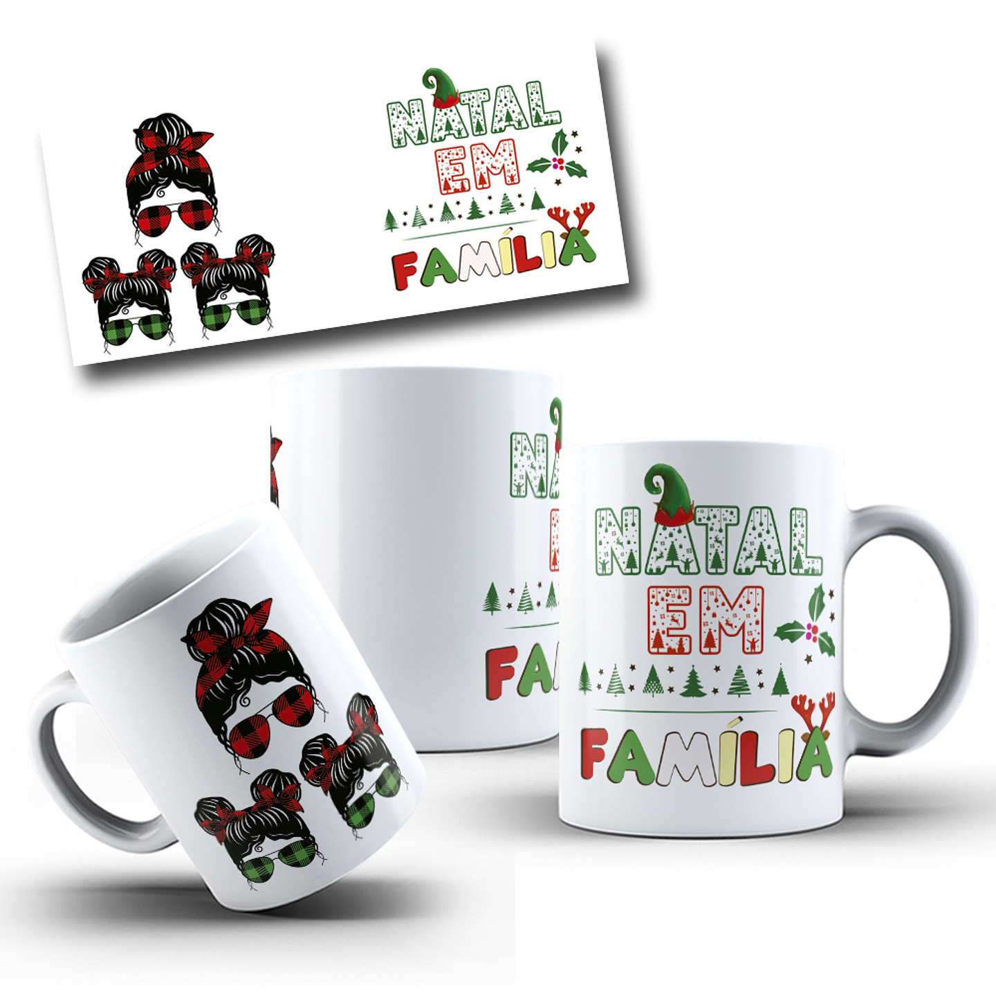 6 Artes Caneca Natal em Familia Arquivo Editável  2