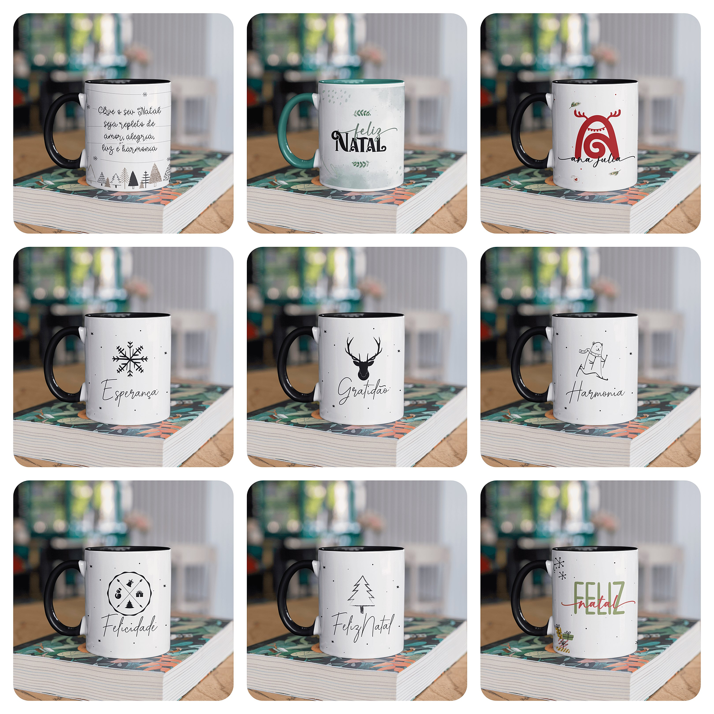 10 Artes Caneca Natal Minimalista Natal Arquivo em Jpg  1
