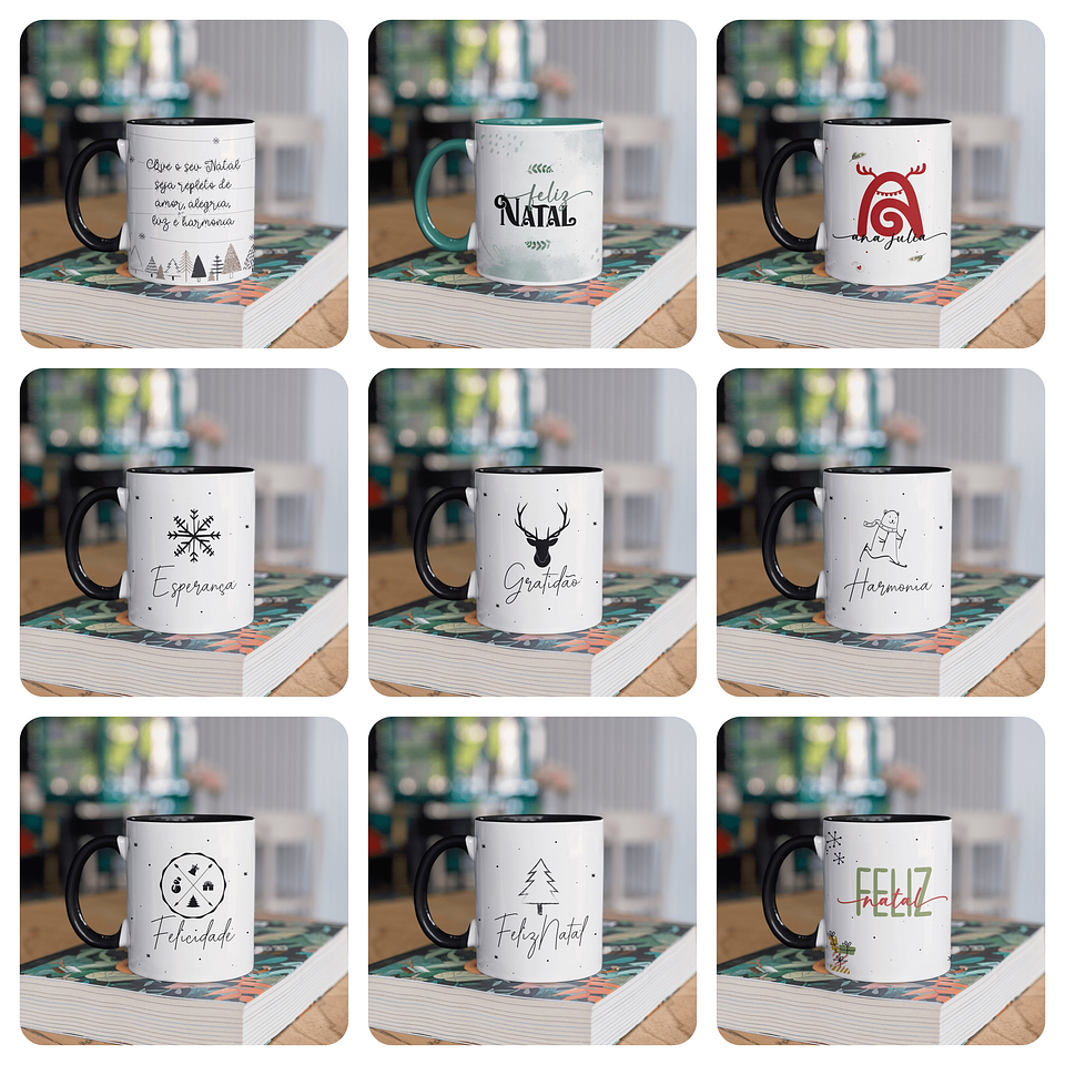 10 Artes Caneca Natal Minimalista Natal Arquivo em Jpg  1