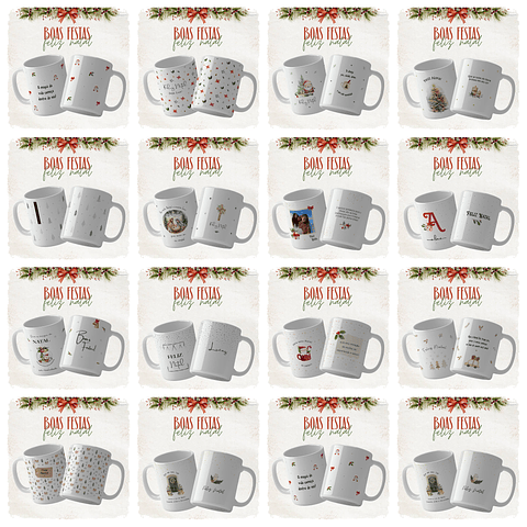 14 Artes Caneca Natal Mais Alfabeto Minimalista Arquivo Editável