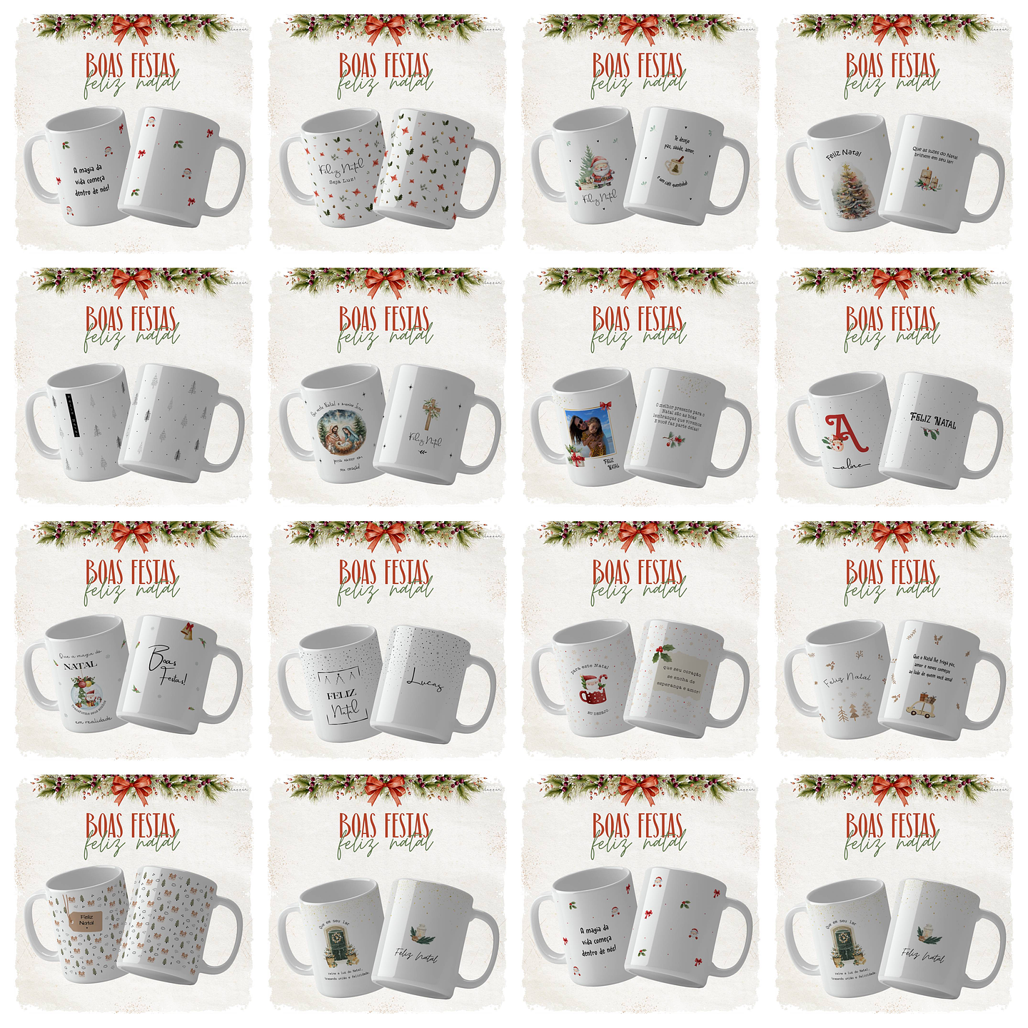 14 Artes Caneca Natal Mais Alfabeto Minimalista Arquivo Editável 1