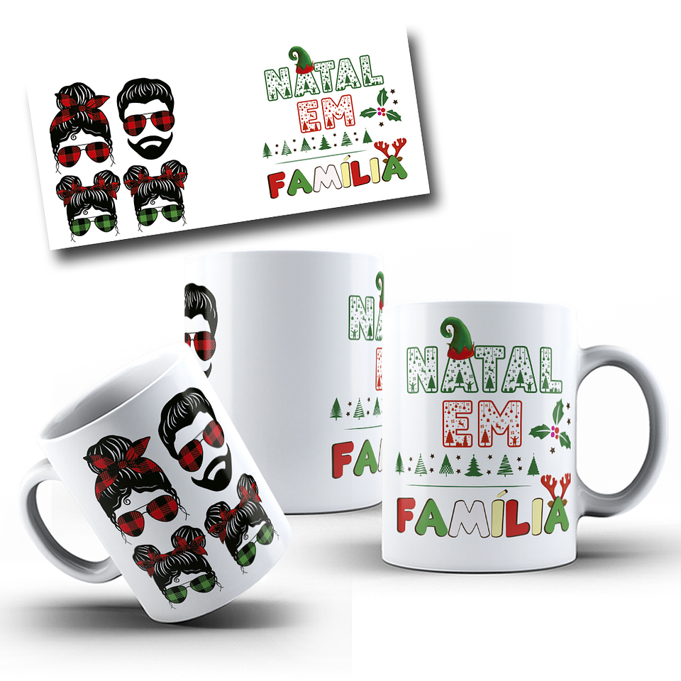 6 Artes Caneca Natal em Familia Arquivo Editável  3