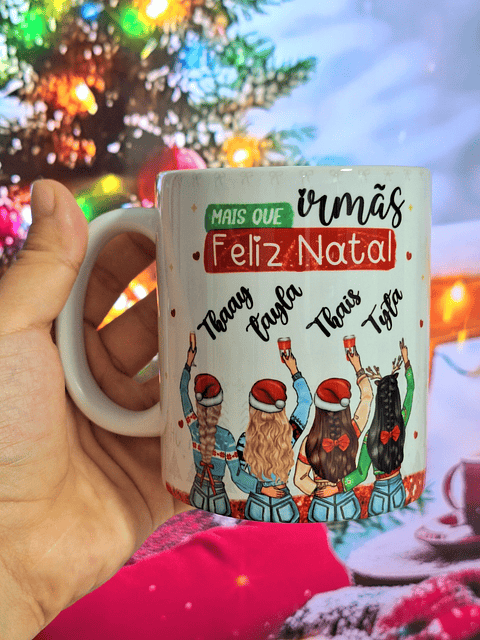 20 Artes Caneca Natal Mais que Irmãs, Amizade Bonequinhas Arquivo em Png