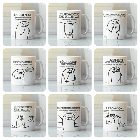 20 Artes Caneca Flork Profissões Arquivo em Png 