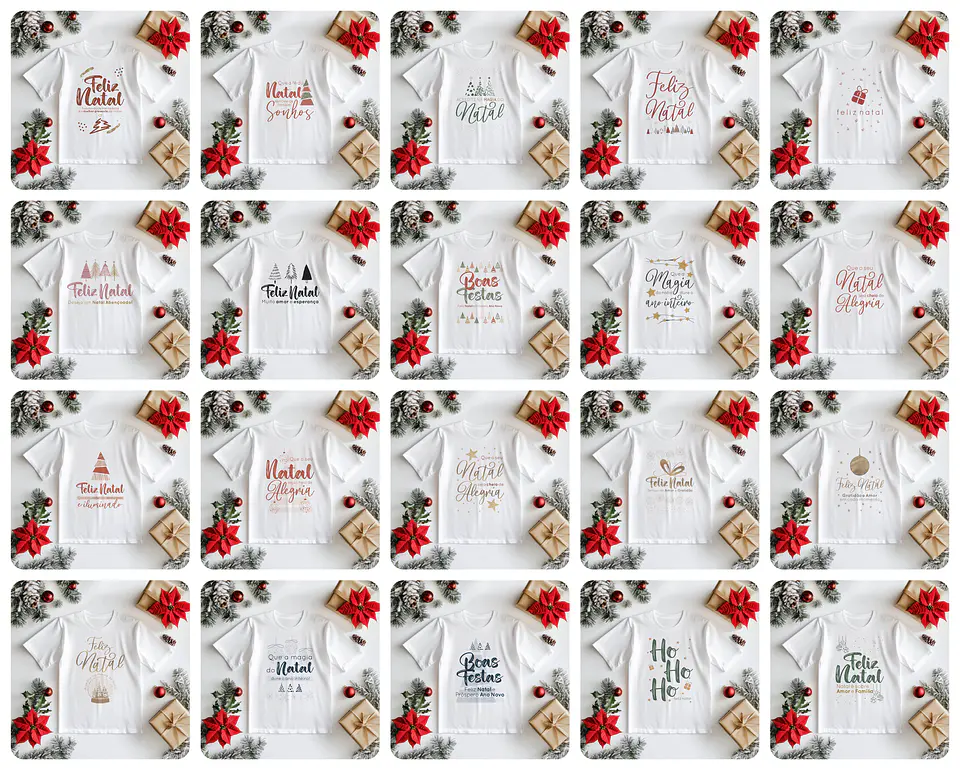 20 Artes para Camisa Natal Arquivo Editável  2