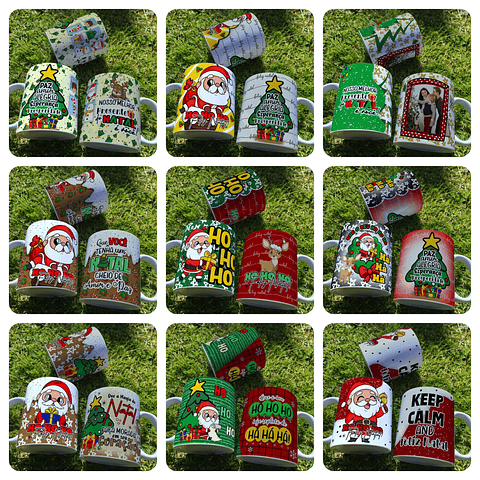 20 Artes Caneca Papai Noel Família Arquivo em Png 