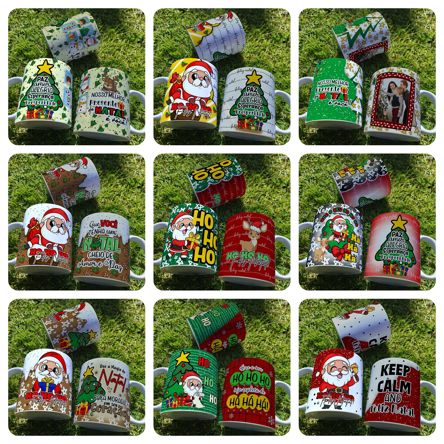 20 Artes Caneca Papai Noel Família Arquivo em Png  1