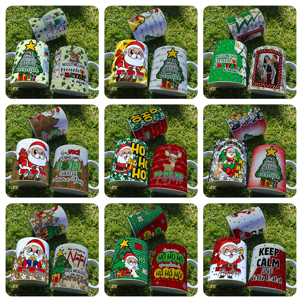 20 Artes Caneca Papai Noel Família Arquivo em Png  1