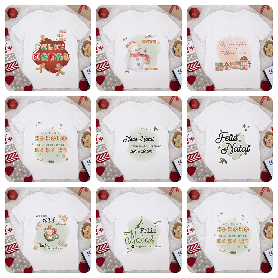 24 Artes Caneca e Almofada Natal Encantado Arquivo em Png 1