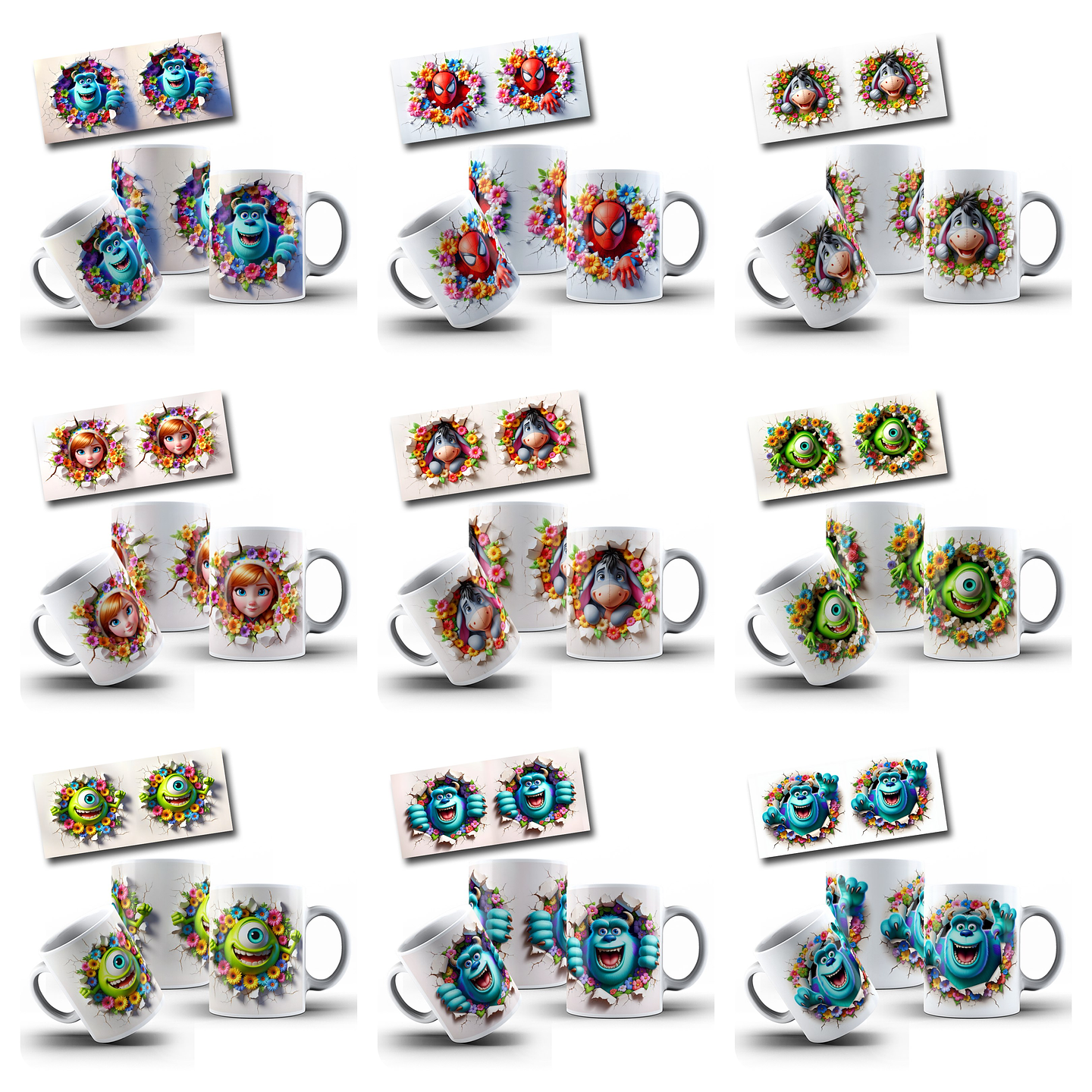 83 Artes Caneca Personagens 3D Arquivo em Png  1
