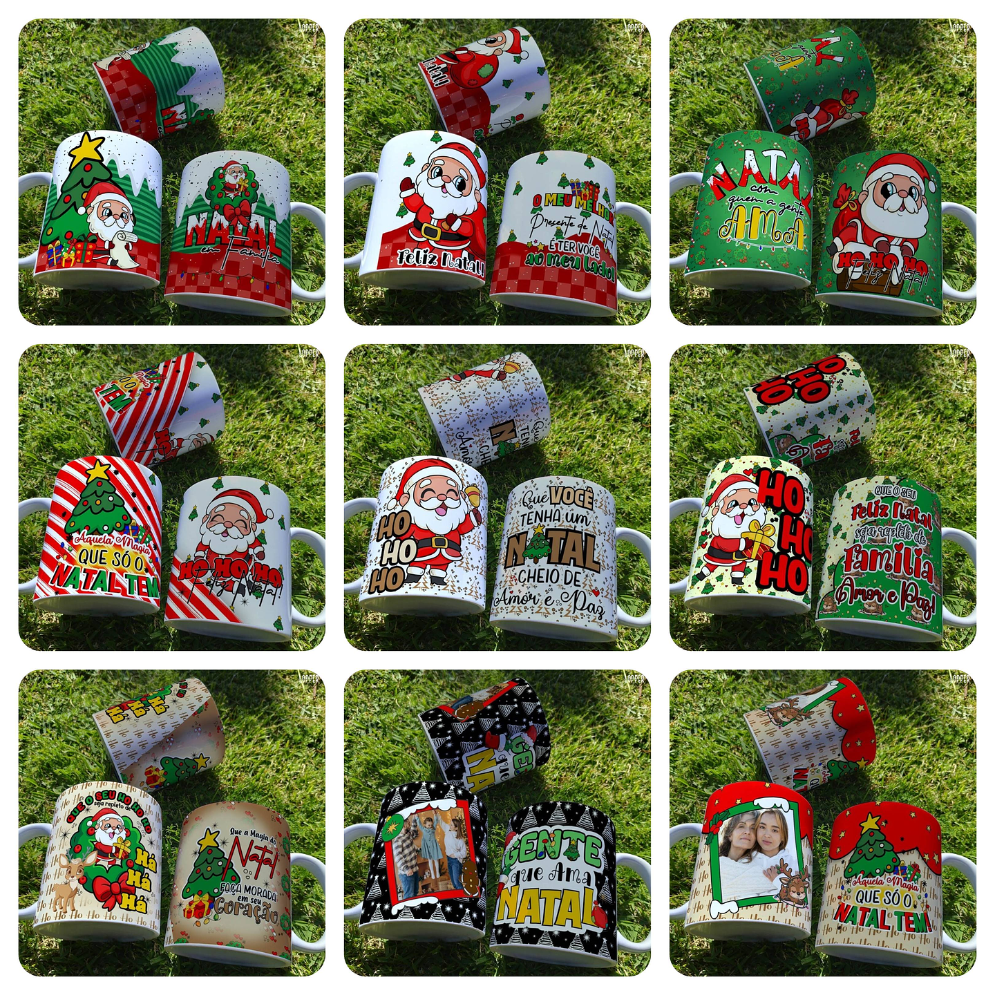 20 Artes Caneca Papai Noel Família Arquivo em Png  2