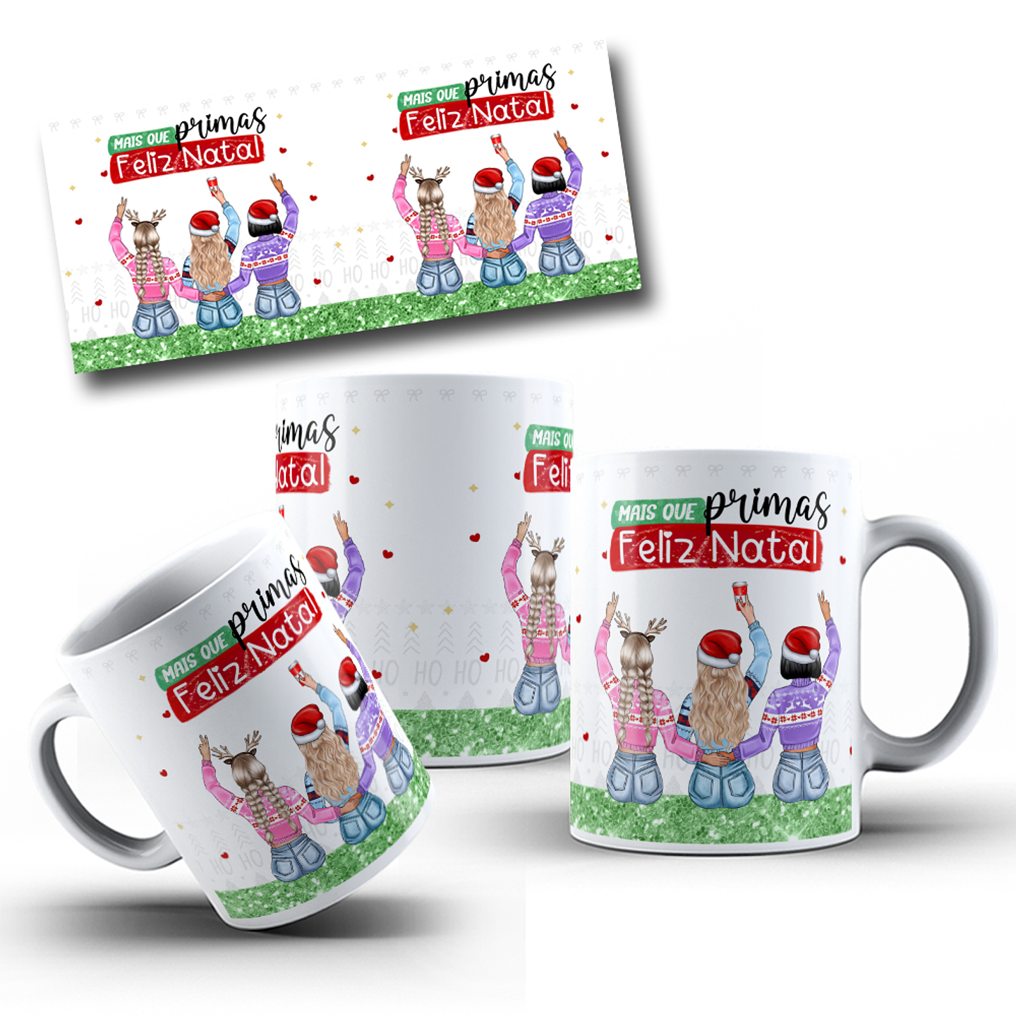20 Artes Caneca Natal Mais que Irmãs, Amizade Bonequinhas Arquivo em Png 4