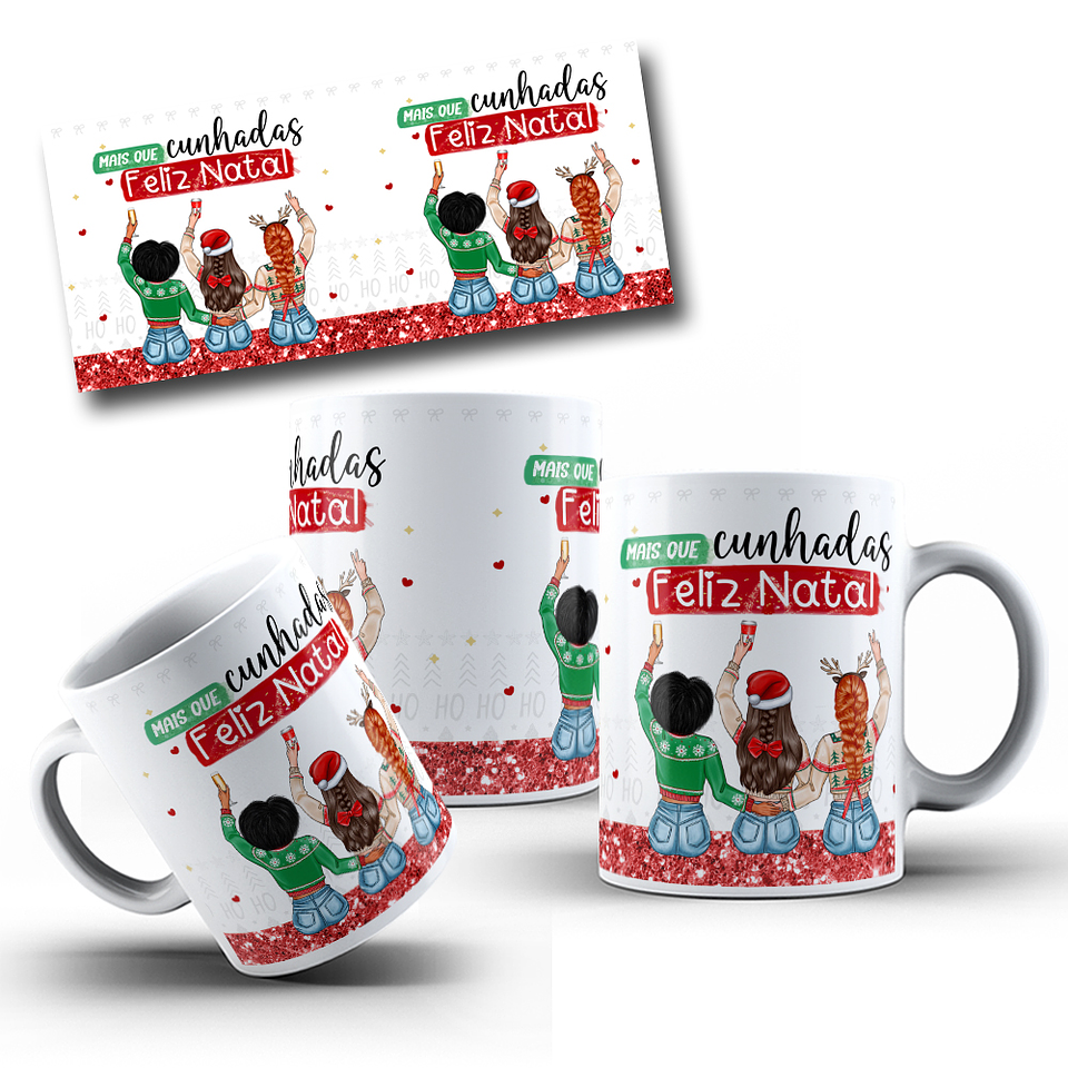 20 Artes Caneca Natal Mais que Irmãs, Amizade Bonequinhas Arquivo em Png 6