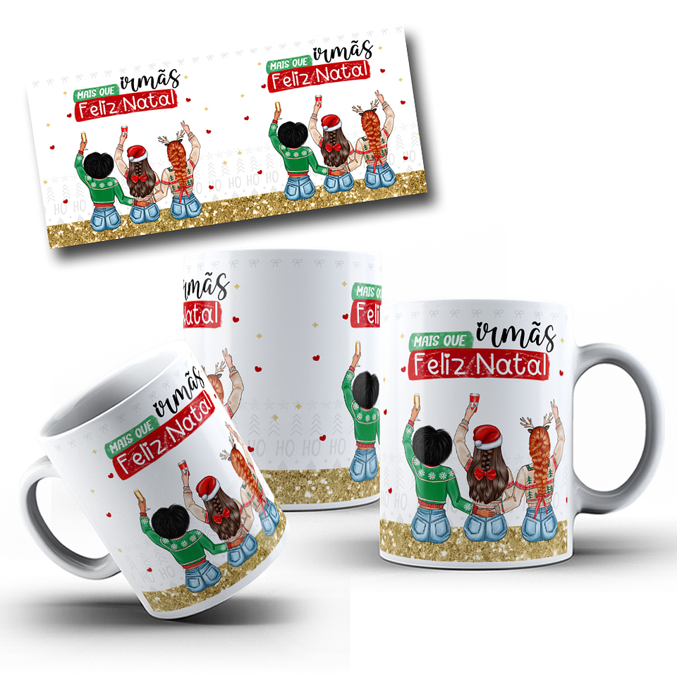20 Artes Caneca Natal Mais que Irmãs, Amizade Bonequinhas Arquivo em Png 7