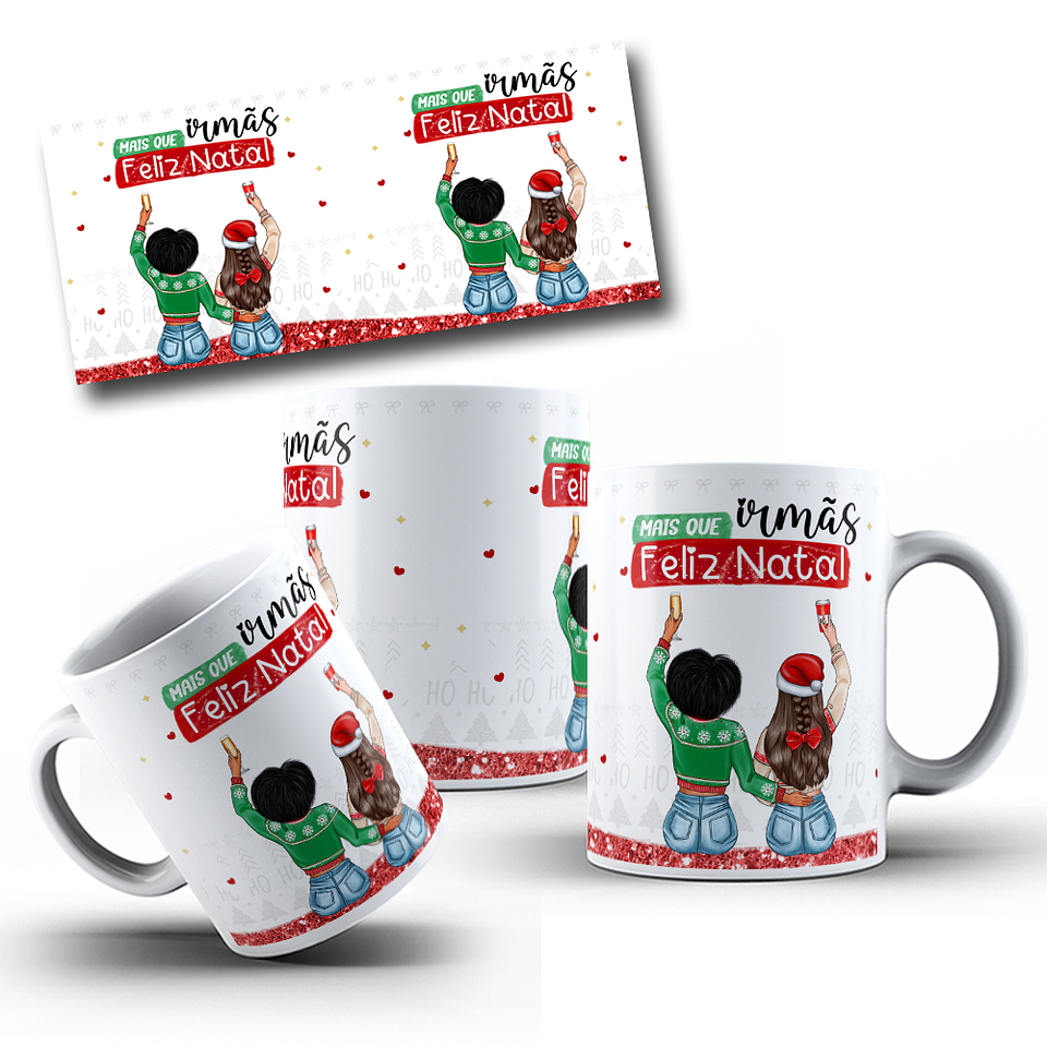 20 Artes Caneca Natal Mais que Irmãs, Amizade Bonequinhas Arquivo em Png 8