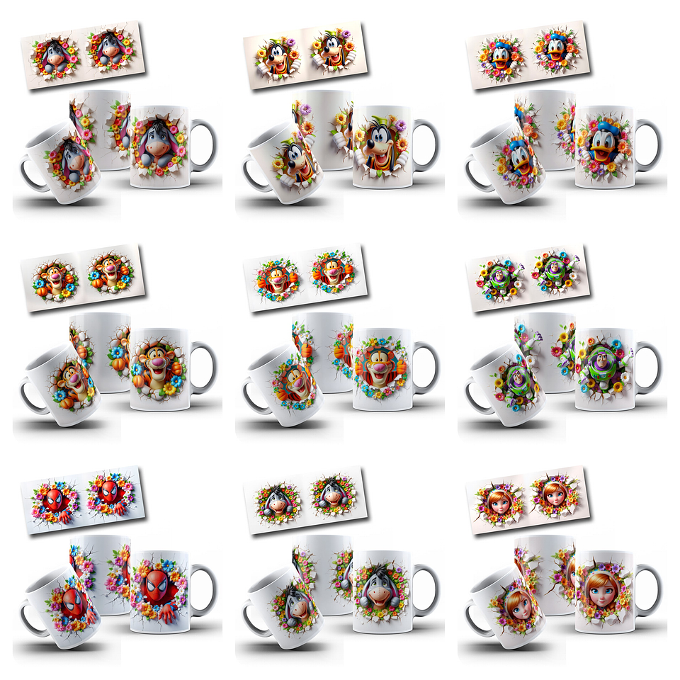 83 Artes Caneca Personagens 3D Arquivo em Png  5