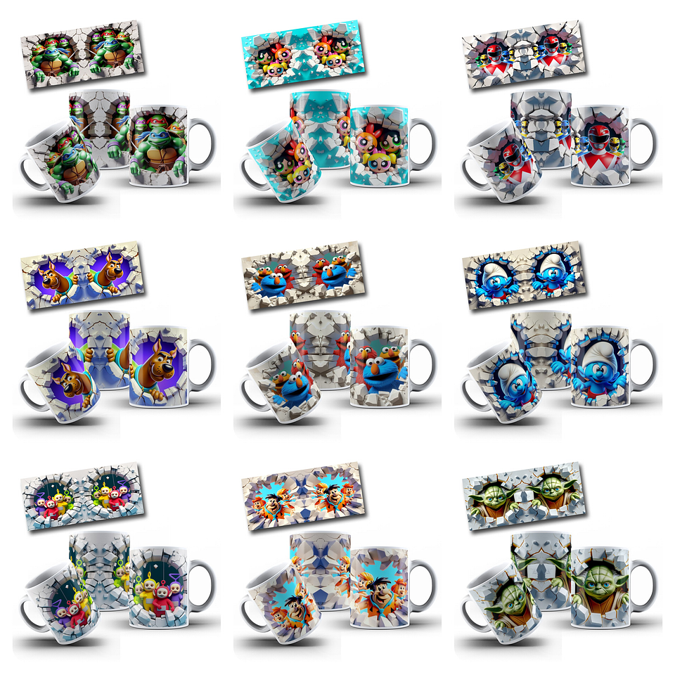 83 Artes Caneca Personagens 3D Arquivo em Png  8