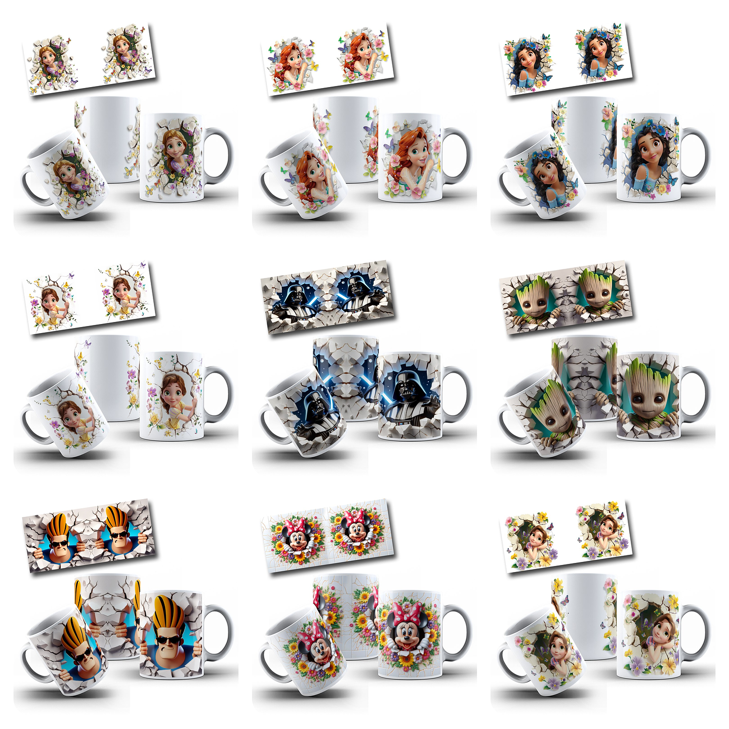 83 Artes Caneca Personagens 3D Arquivo em Png  9