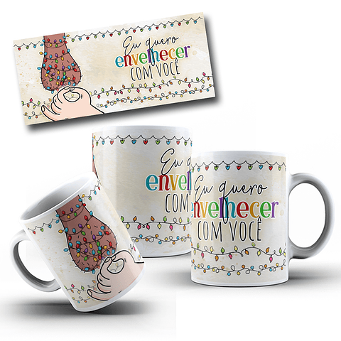 7 Artes Caneca Envelhecer Juntos Arquivo em Jpg 