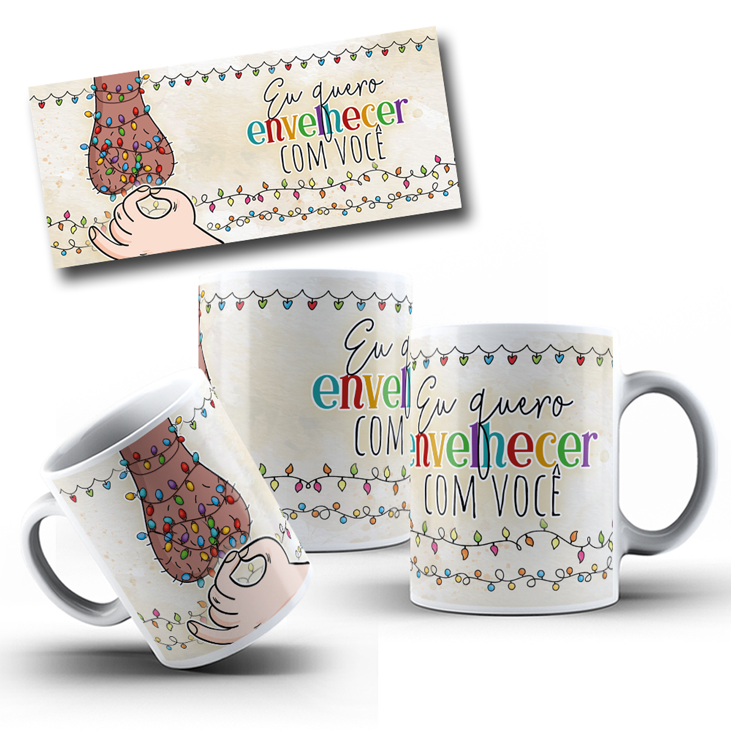 7 Artes Caneca Envelhecer Juntos Arquivo em Jpg  1