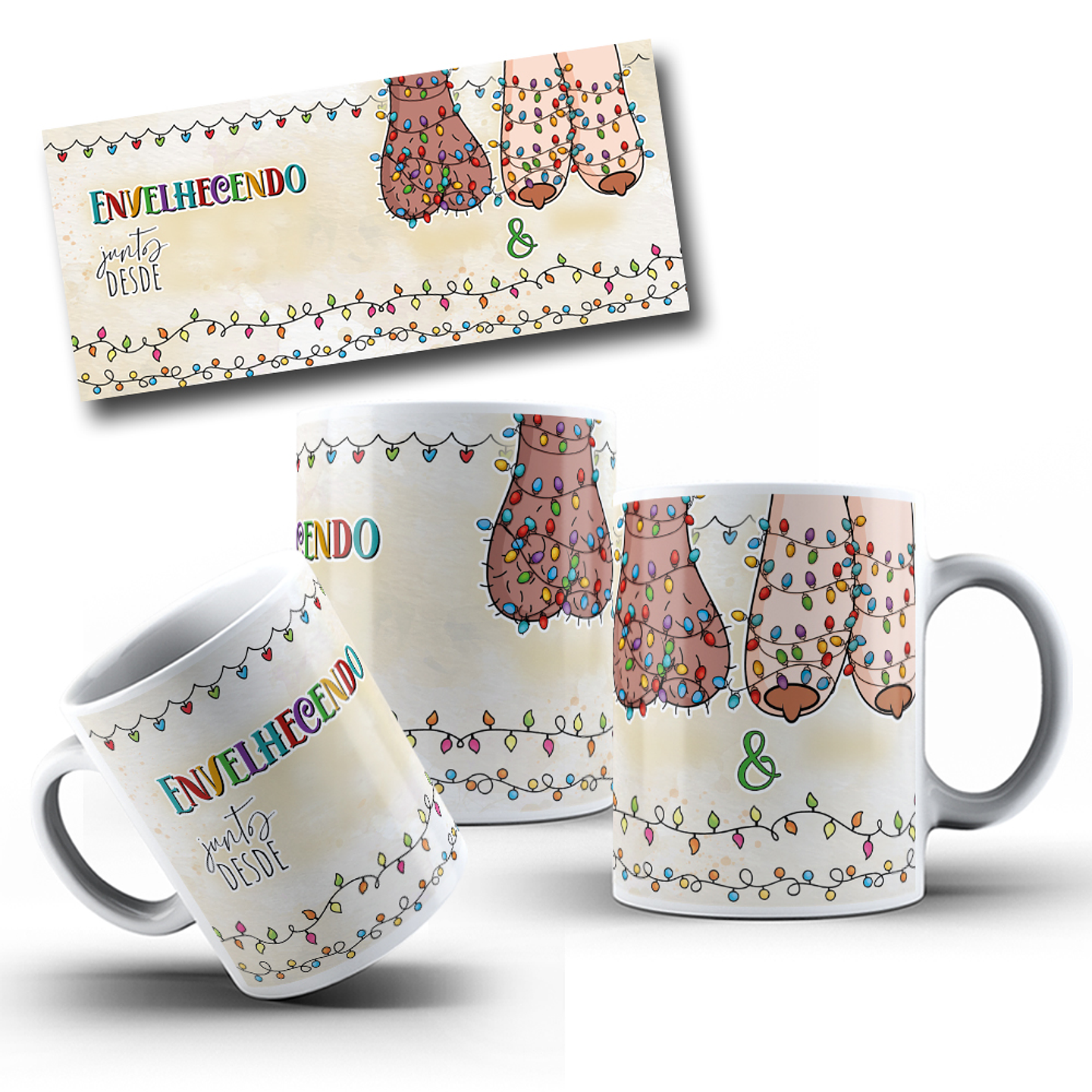 7 Artes Caneca Envelhecer Juntos Arquivo em Jpg  3