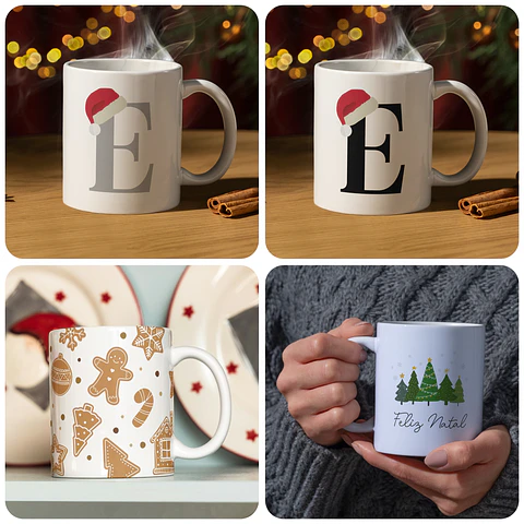 20 Artes Caneca Natal Natalina Arquivo em Png