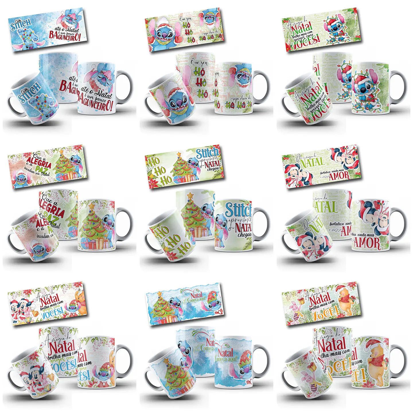 20 Artes Caneca Natal Disney e Amigos Arquivo em Png  2