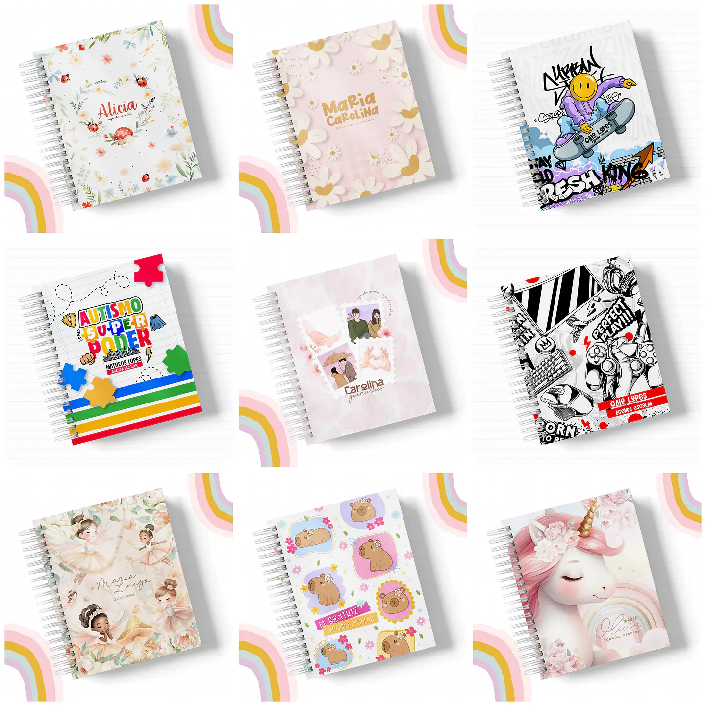 Mega Combo Arquivo Agendas Escolares Mascotes e Personagens 2025 Com atualizações em Pdf  2