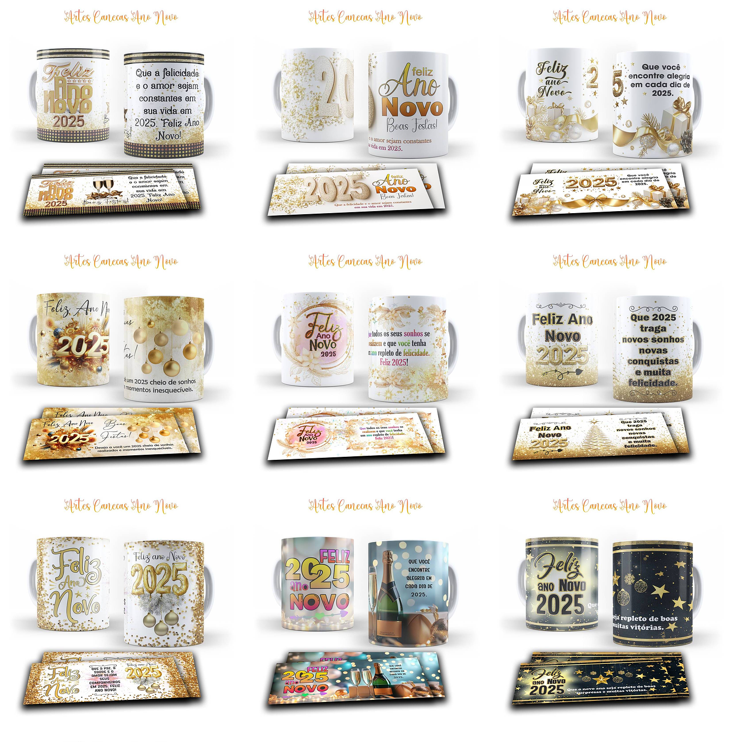55 Artes Caneca Camisa e Taça Ano Novo 2025 Arquivo Arquivo Editável  4