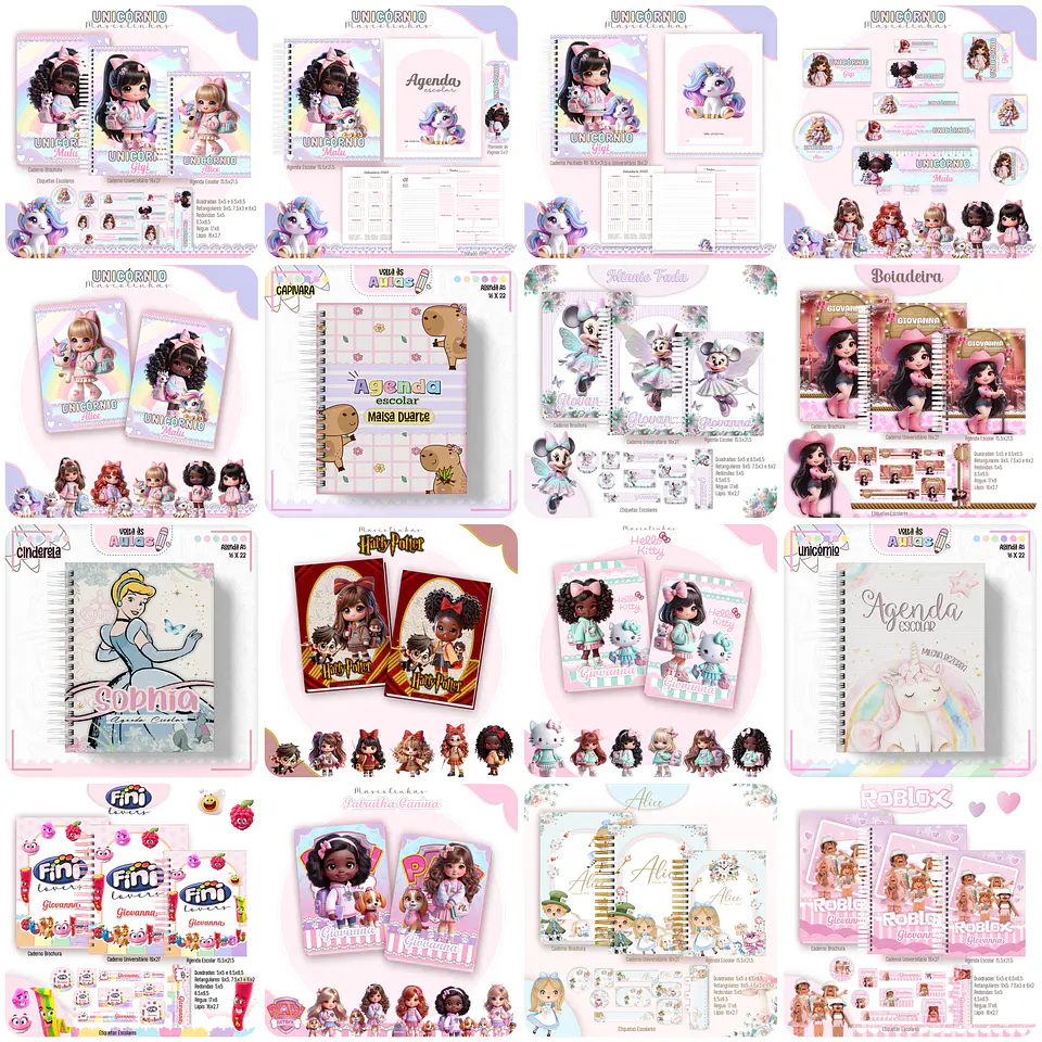 Mega Combo Arquivo Agendas Escolares Mascotes e Personagens 2025 Com atualizações em Pdf  8