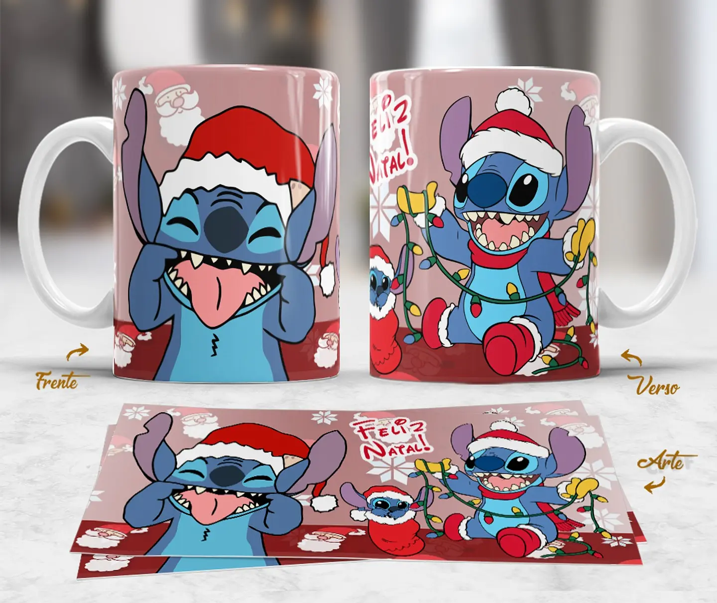 10 Artes Caneca Mickey e Stitch Natal Arquivo em Jpg  3