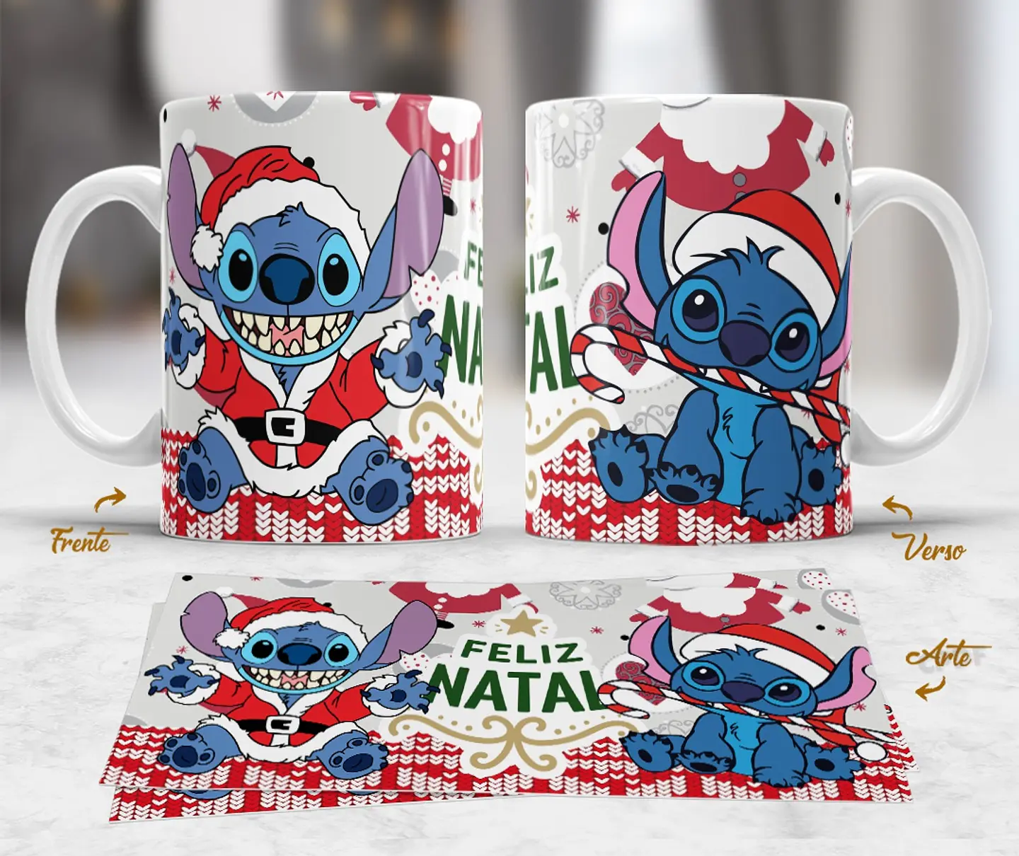 10 Artes Caneca Mickey e Stitch Natal Arquivo em Jpg  4