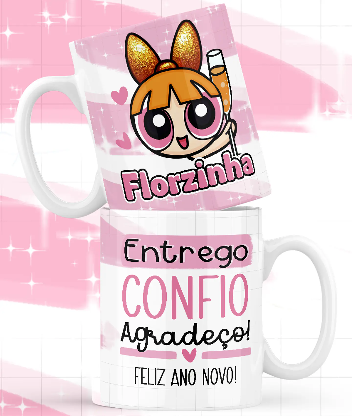 5 Artes Caneca Meninas Super Poderosas Ano Novo Arquivo Arquivo em Png  3