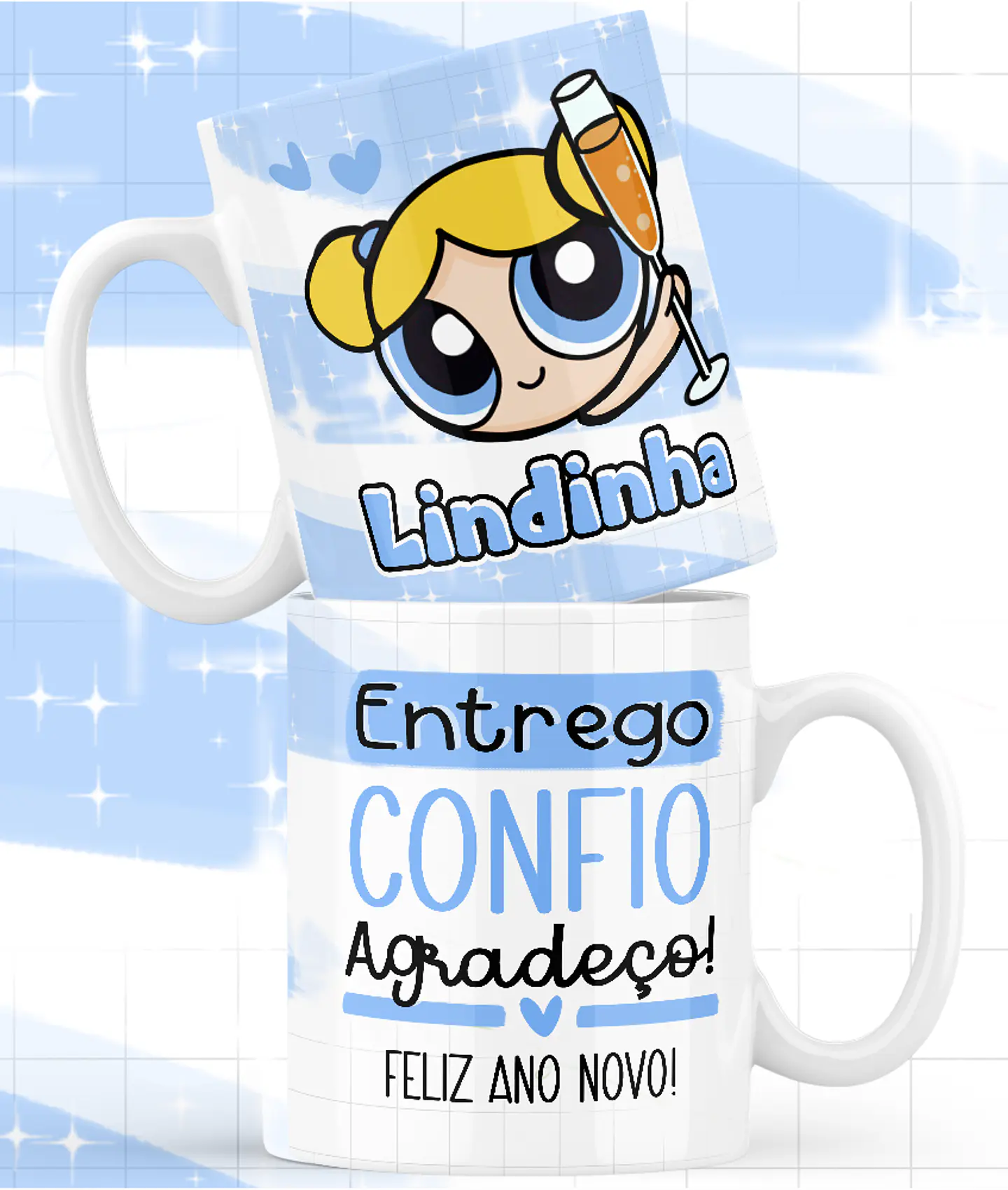 5 Artes Caneca Meninas Super Poderosas Ano Novo Arquivo Arquivo em Png  4